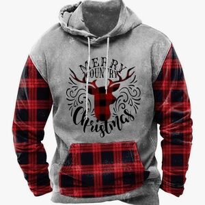 Arvilhill Men Ugly Christmas Hoodie Plaid Sweatshirt 
Small
New with Tags 🦌🎁